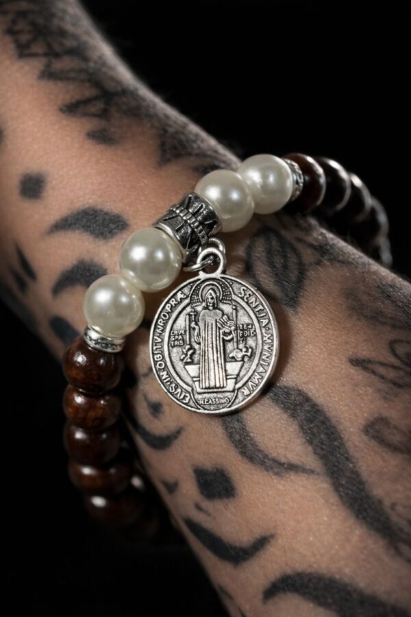Pulseira Olho de Tigre Medalha