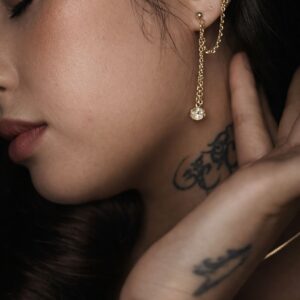 Ear Line Coração Dourado