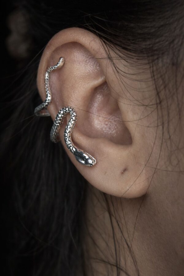 Ear Cuff Snake Prata