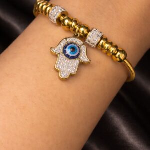 Pulseira Hamsá Dourada